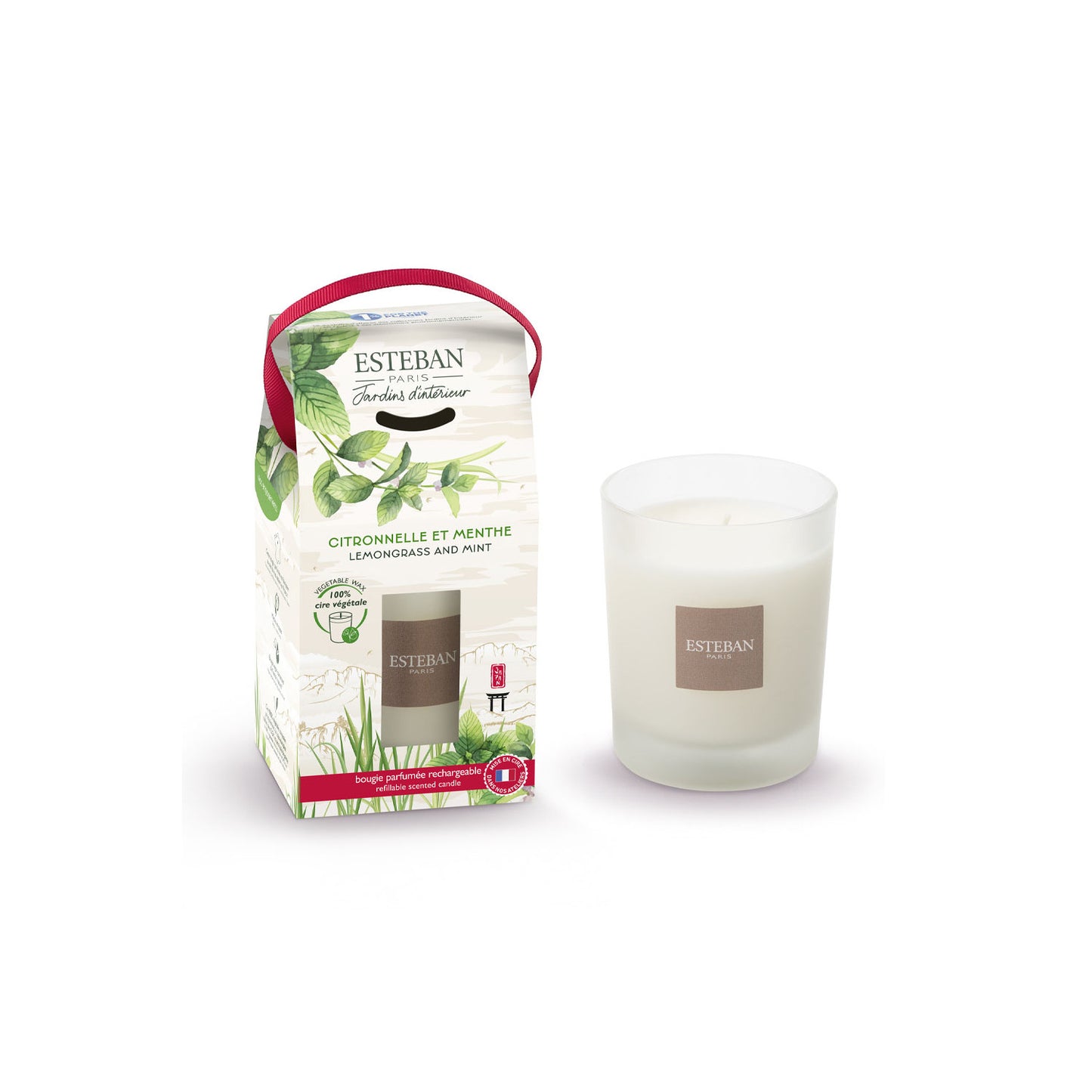 VELA PERFUMADA RECARGABLE ESTEBAN PARIS CITRONELA Y MENTA 180GR